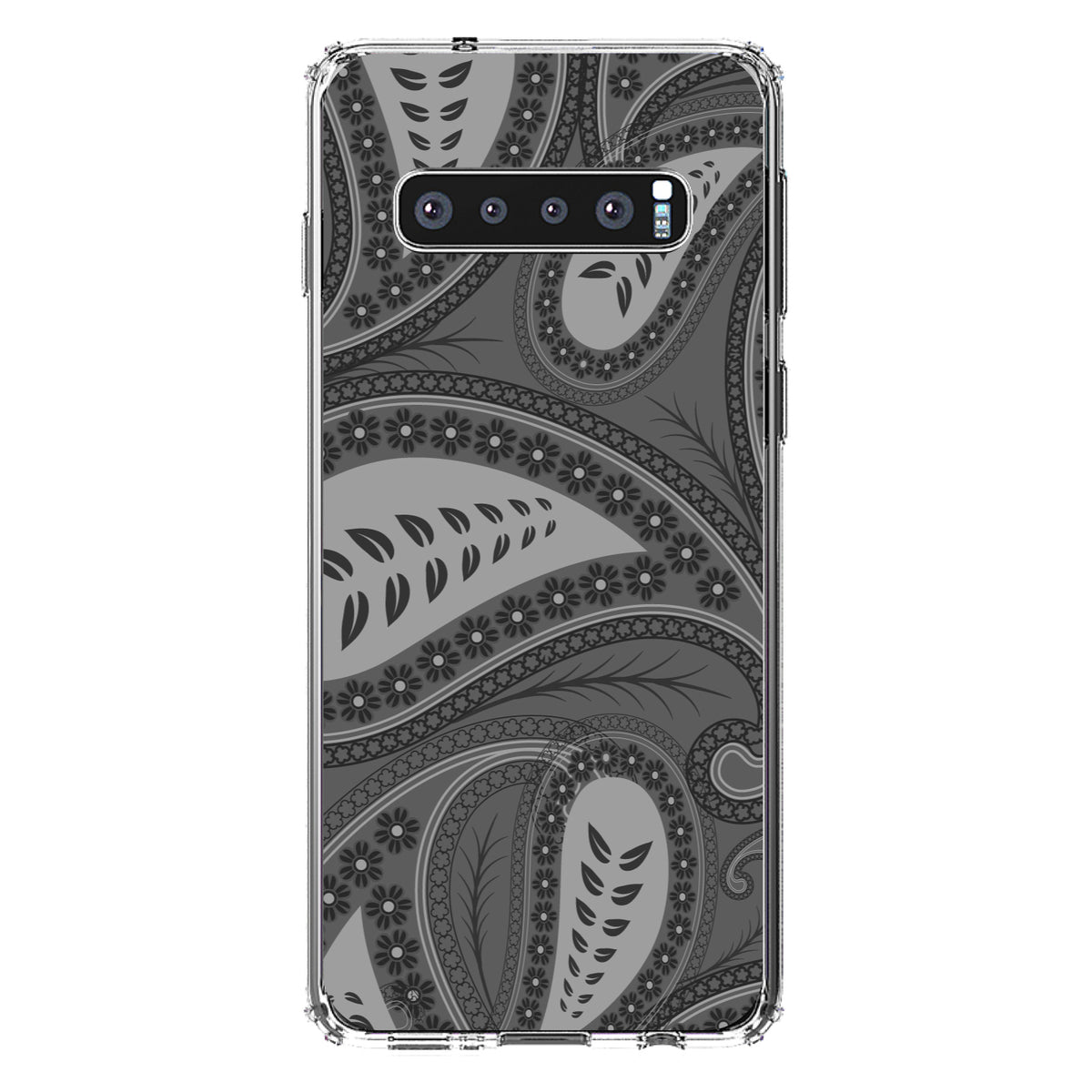 Big Grey Black Paisley Clear Shockproof iPhone Case, view 17