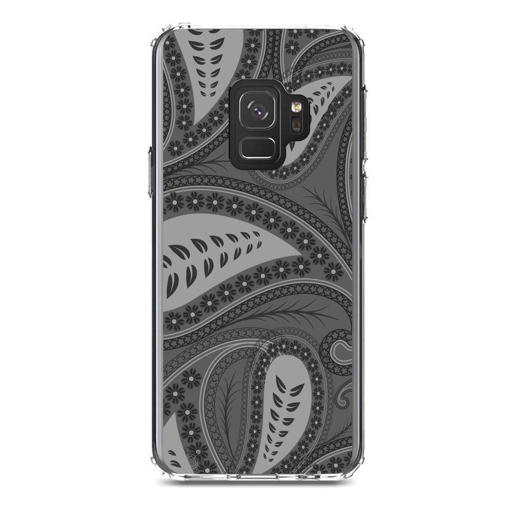 Big Grey Black Paisley Clear Shockproof iPhone Case, view 19