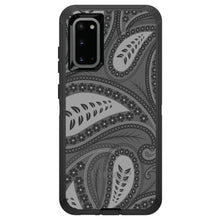 DistinctInk™ OtterBox Defender Series Case for Apple iPhone / Samsung Galaxy / Google Pixel - Big Grey Black Paisley