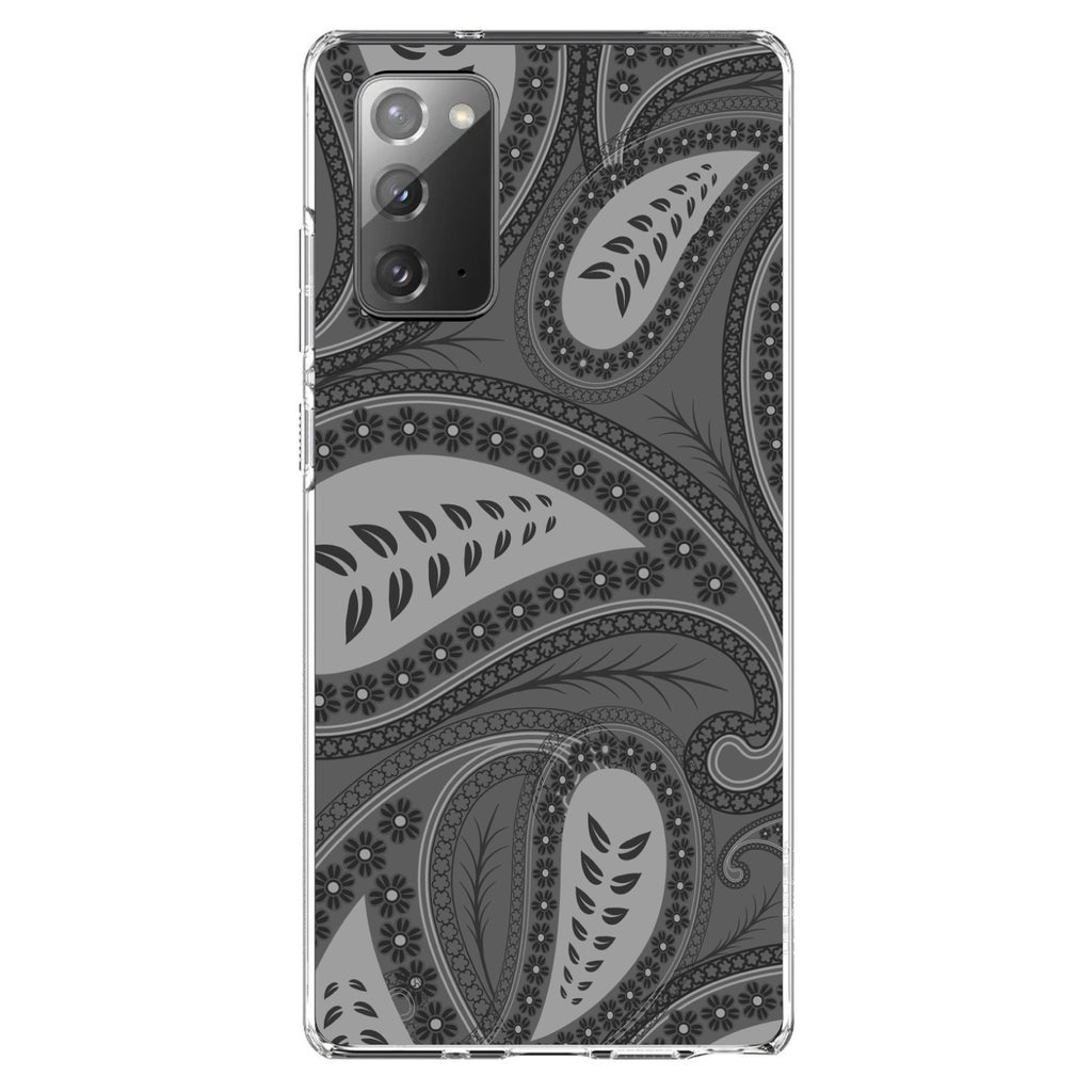 Big Grey Black Paisley Clear Shockproof iPhone Case, view 8