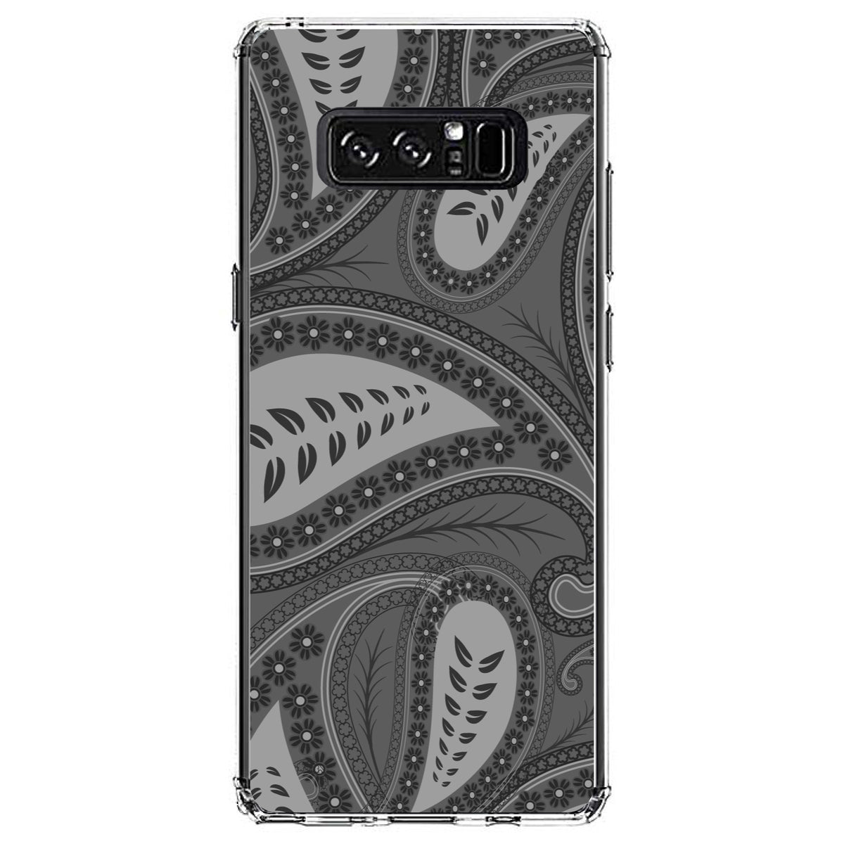 Big Grey Black Paisley Clear Shockproof iPhone Case, view 12