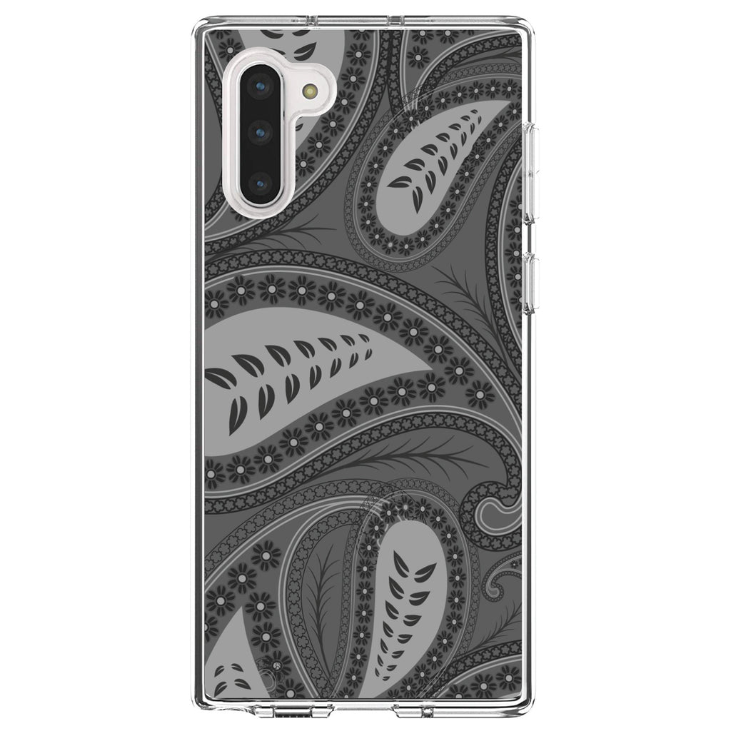 Big Grey Black Paisley Clear Shockproof iPhone Case, view 9