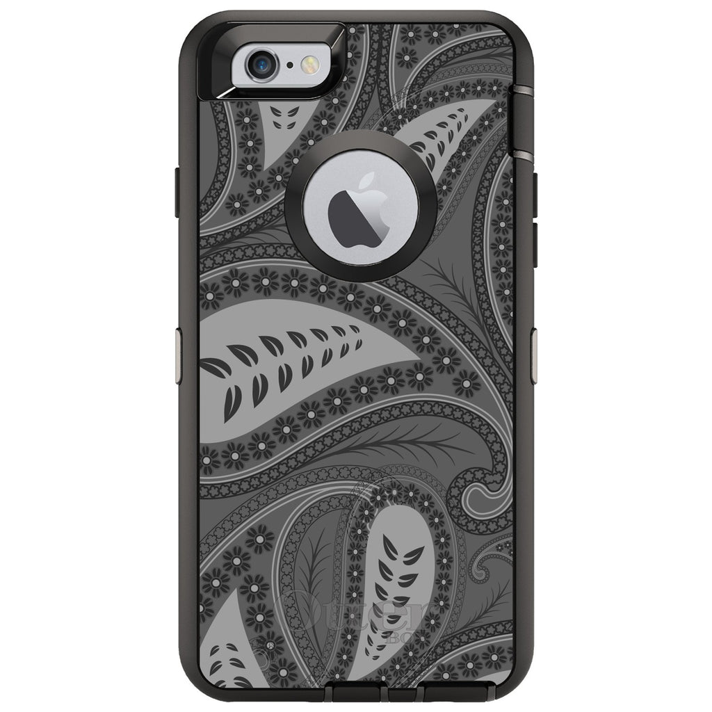 Big Grey Black Paisley OtterBox Defender Case for iPhone & Galaxy, view 4