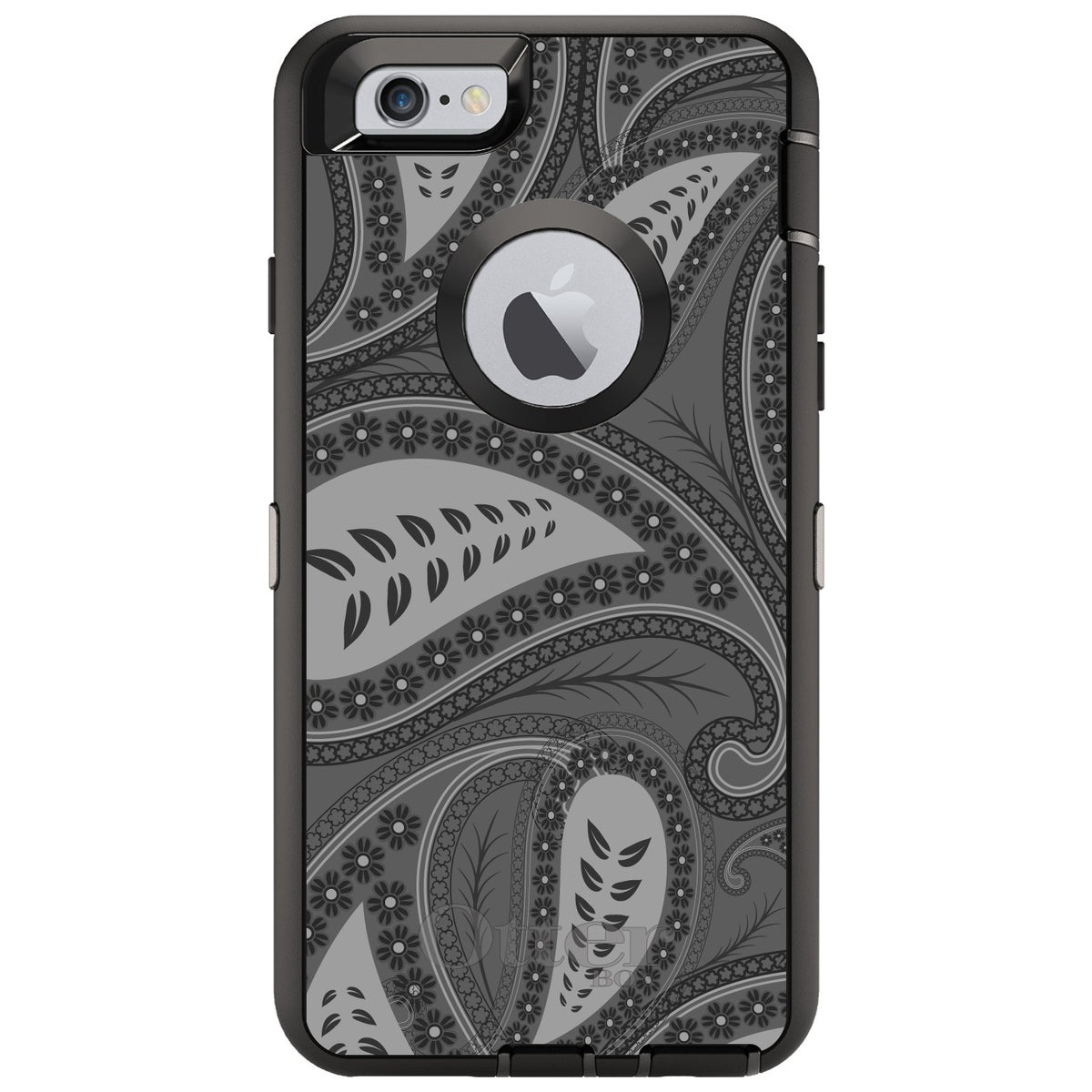 Big Grey Black Paisley OtterBox Defender Case for iPhone & Galaxy, view 4