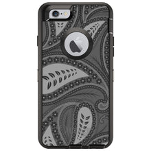 DistinctInk™ OtterBox Defender Series Case for Apple iPhone / Samsung Galaxy / Google Pixel - Big Grey Black Paisley