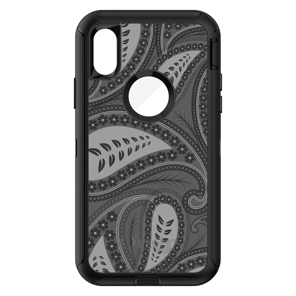 Big Grey Black Paisley OtterBox Defender Case for iPhone & Galaxy, view 3