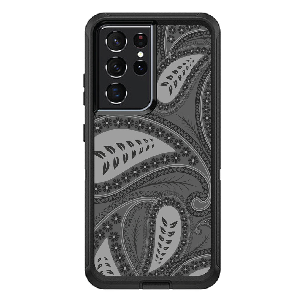 Big Grey Black Paisley OtterBox Defender Case for iPhone & Galaxy, view 7