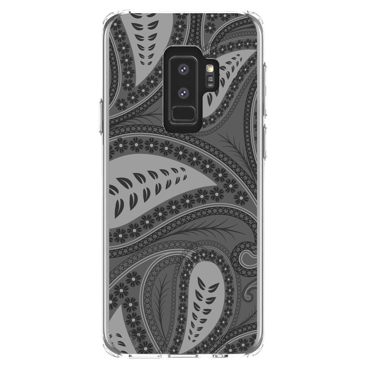 Big Grey Black Paisley Clear Shockproof iPhone Case, view 20