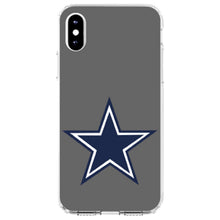 DistinctInk® Clear Shockproof Hybrid Case for Apple iPhone / Samsung Galaxy / Google Pixel - Dallas Star Grey Navy
