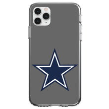 DistinctInk® Clear Shockproof Hybrid Case for Apple iPhone / Samsung Galaxy / Google Pixel - Dallas Star Grey Navy