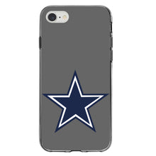 DistinctInk® Clear Shockproof Hybrid Case for Apple iPhone / Samsung Galaxy / Google Pixel - Dallas Star Grey Navy