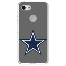 DistinctInk® Clear Shockproof Hybrid Case for Apple iPhone / Samsung Galaxy / Google Pixel - Dallas Star Grey Navy