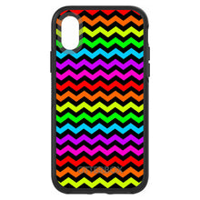DistinctInk™ OtterBox Symmetry Series Case for Apple iPhone / Samsung Galaxy / Google Pixel - Rainbow Black Chevron Stripes Wave