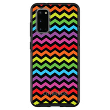 DistinctInk™ OtterBox Symmetry Series Case for Apple iPhone / Samsung Galaxy / Google Pixel - Rainbow Black Chevron Stripes Wave