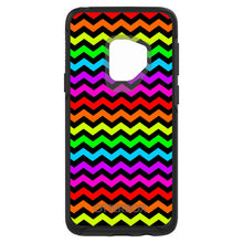 DistinctInk™ OtterBox Symmetry Series Case for Apple iPhone / Samsung Galaxy / Google Pixel - Rainbow Black Chevron Stripes Wave