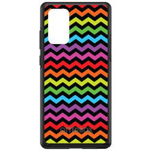 DistinctInk™ OtterBox Symmetry Series Case for Apple iPhone / Samsung Galaxy / Google Pixel - Rainbow Black Chevron Stripes Wave