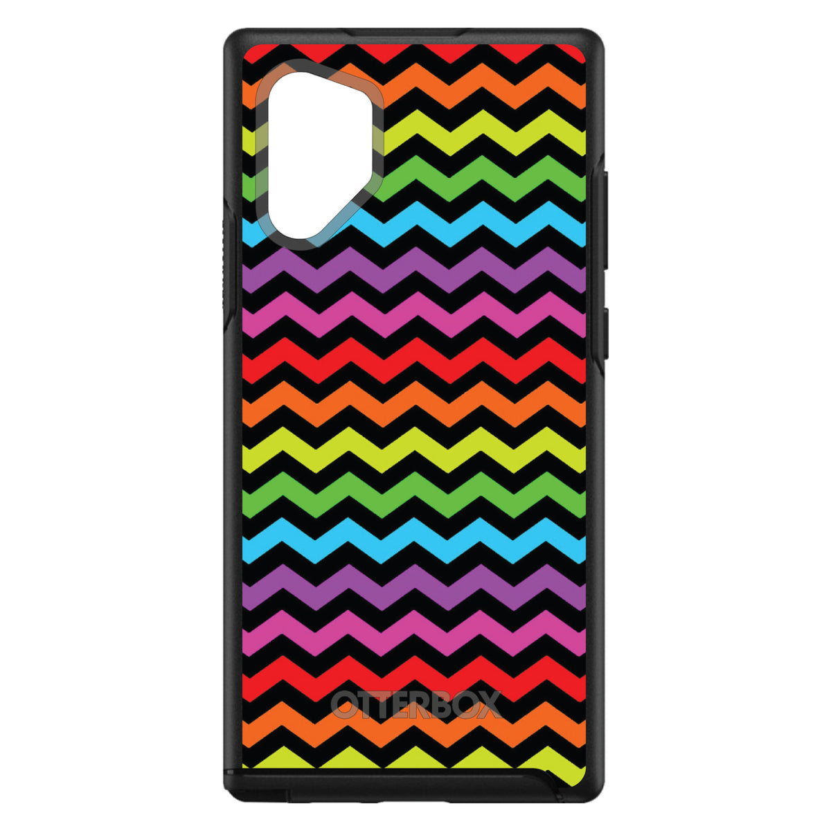 Rainbow Black Chevron Stripes Wave OtterBox Symmetry Case for iPhone & Galaxy, view 12