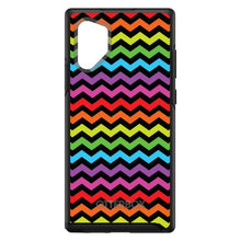 DistinctInk™ OtterBox Symmetry Series Case for Apple iPhone / Samsung Galaxy / Google Pixel - Rainbow Black Chevron Stripes Wave