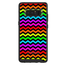 DistinctInk™ OtterBox Symmetry Series Case for Apple iPhone / Samsung Galaxy / Google Pixel - Rainbow Black Chevron Stripes Wave