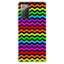DistinctInk® Clear Shockproof Hybrid Case for Apple iPhone / Samsung Galaxy / Google Pixel - Rainbow Black Chevron Stripes Wave