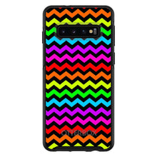 DistinctInk™ OtterBox Symmetry Series Case for Apple iPhone / Samsung Galaxy / Google Pixel - Rainbow Black Chevron Stripes Wave