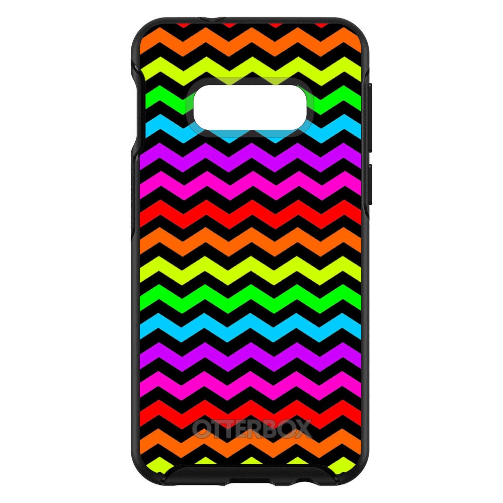 Rainbow Black Chevron Stripes Wave OtterBox Symmetry Case for iPhone & Galaxy, view 7