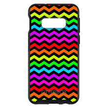 DistinctInk™ OtterBox Symmetry Series Case for Apple iPhone / Samsung Galaxy / Google Pixel - Rainbow Black Chevron Stripes Wave