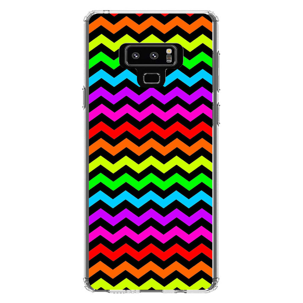 Rainbow Black Chevron Stripes Wave Clear Shockproof iPhone Case, view 11