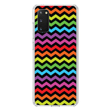 DistinctInk® Clear Shockproof Hybrid Case for Apple iPhone / Samsung Galaxy / Google Pixel - Rainbow Black Chevron Stripes Wave