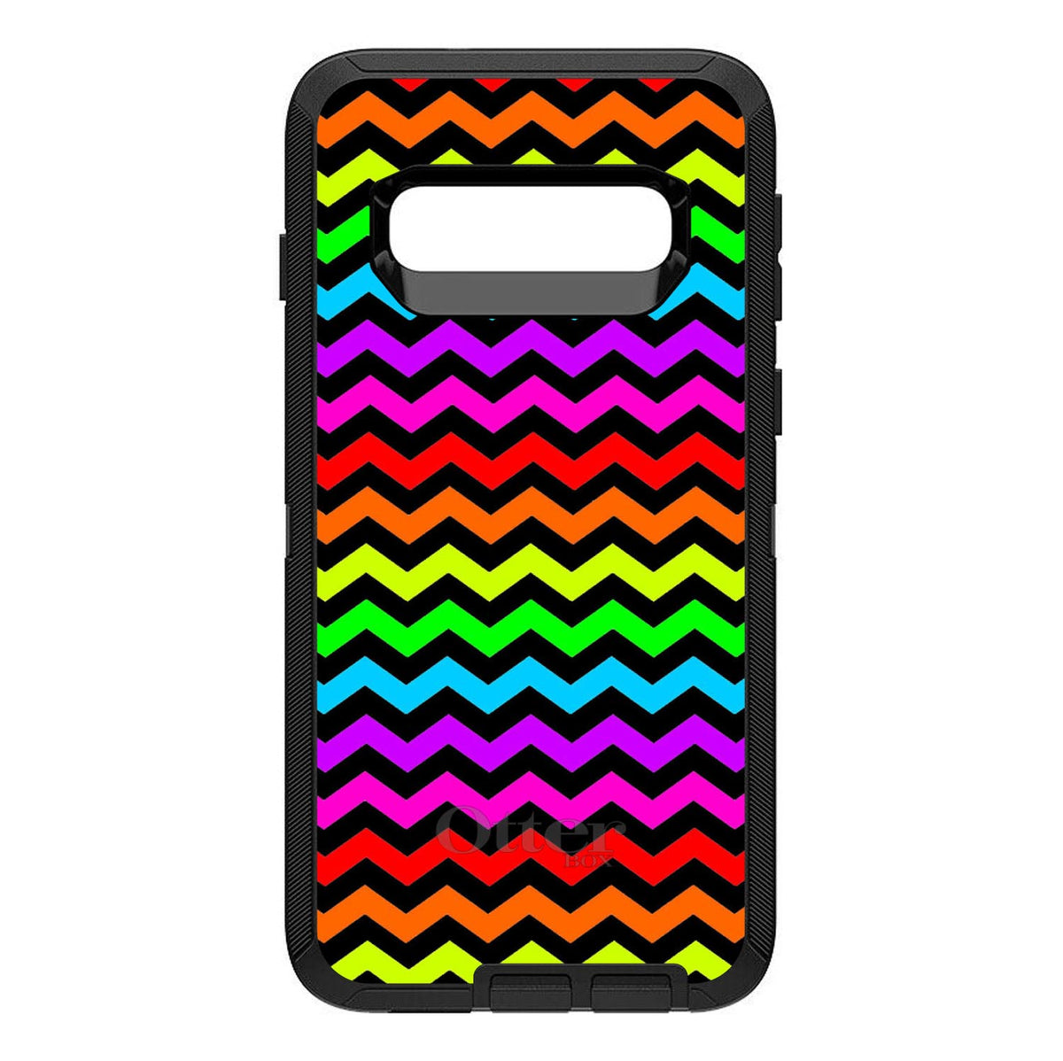 Rainbow Black Chevron Stripes Wave OtterBox Defender Case for iPhone & Galaxy, view 6