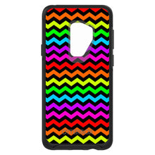 DistinctInk™ OtterBox Symmetry Series Case for Apple iPhone / Samsung Galaxy / Google Pixel - Rainbow Black Chevron Stripes Wave