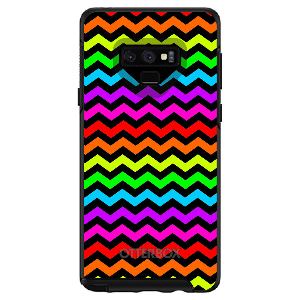 Rainbow Black Chevron Stripes Wave OtterBox Symmetry Case for iPhone & Galaxy, view 13