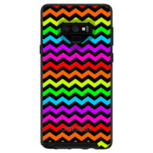 DistinctInk™ OtterBox Symmetry Series Case for Apple iPhone / Samsung Galaxy / Google Pixel - Rainbow Black Chevron Stripes Wave