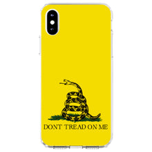DistinctInk® Clear Shockproof Hybrid Case for Apple iPhone / Samsung Galaxy / Google Pixel - Don't Tread On Me - Gadsden Flag