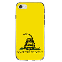 DistinctInk® Clear Shockproof Hybrid Case for Apple iPhone / Samsung Galaxy / Google Pixel - Don't Tread On Me - Gadsden Flag