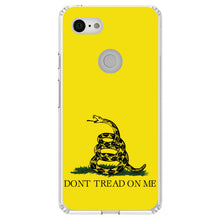 DistinctInk® Clear Shockproof Hybrid Case for Apple iPhone / Samsung Galaxy / Google Pixel - Don't Tread On Me - Gadsden Flag