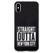 DistinctInk® Clear Shockproof Hybrid Case for Apple iPhone / Samsung Galaxy / Google Pixel - Straight Outta New York City