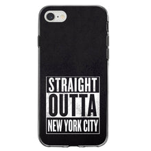 DistinctInk® Clear Shockproof Hybrid Case for Apple iPhone / Samsung Galaxy / Google Pixel - Straight Outta New York City