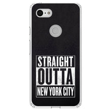 DistinctInk® Clear Shockproof Hybrid Case for Apple iPhone / Samsung Galaxy / Google Pixel - Straight Outta New York City