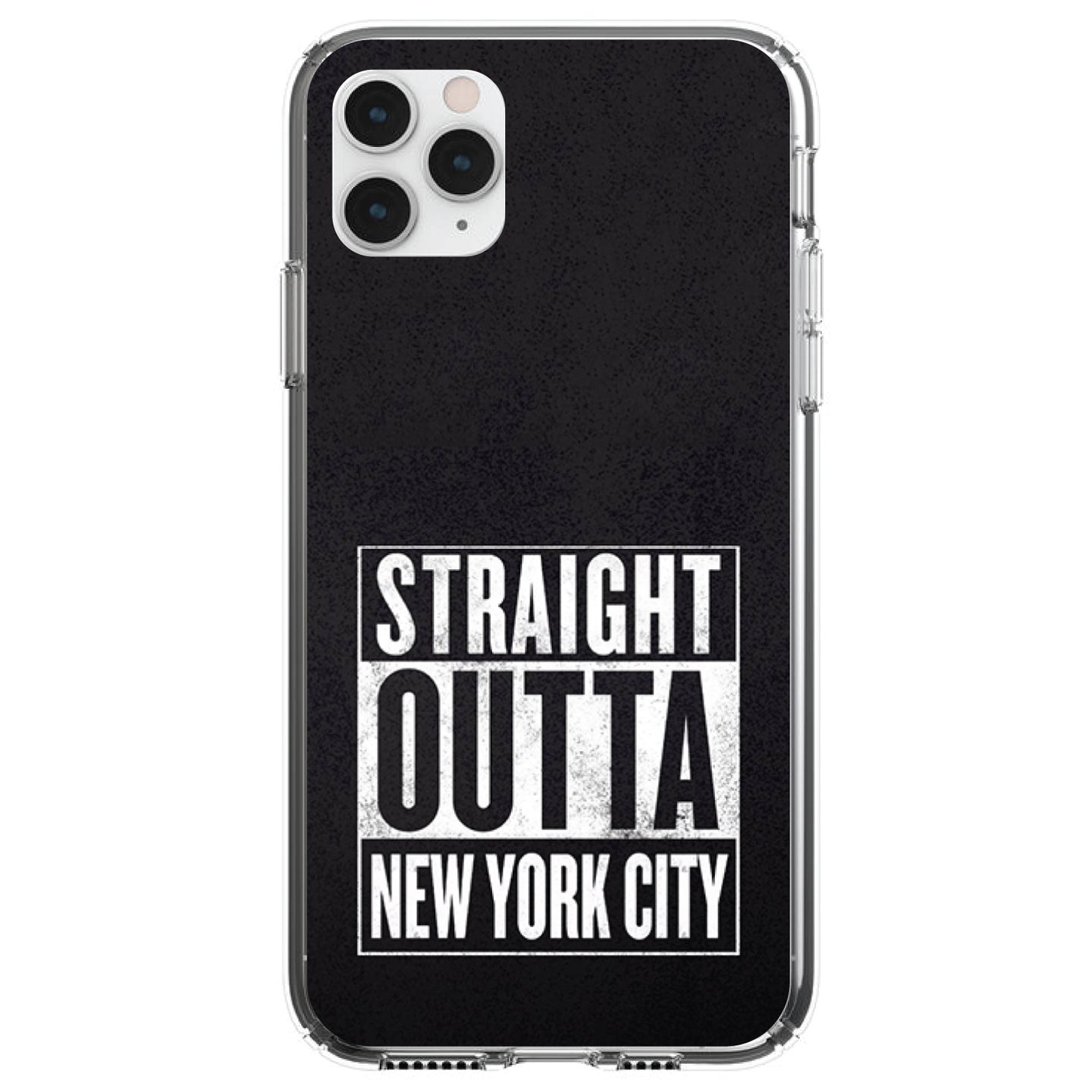 DistinctInk® Clear Shockproof Hybrid Case for Apple iPhone / Samsung Galaxy / Google Pixel - Straight Outta New York City