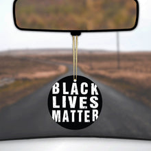 DistinctInk® Hanging Ceramic Christmas Tree Ornament with Gold String - Great Gift / Present - 2 3/4 inch Diameter - Black Lives Matter