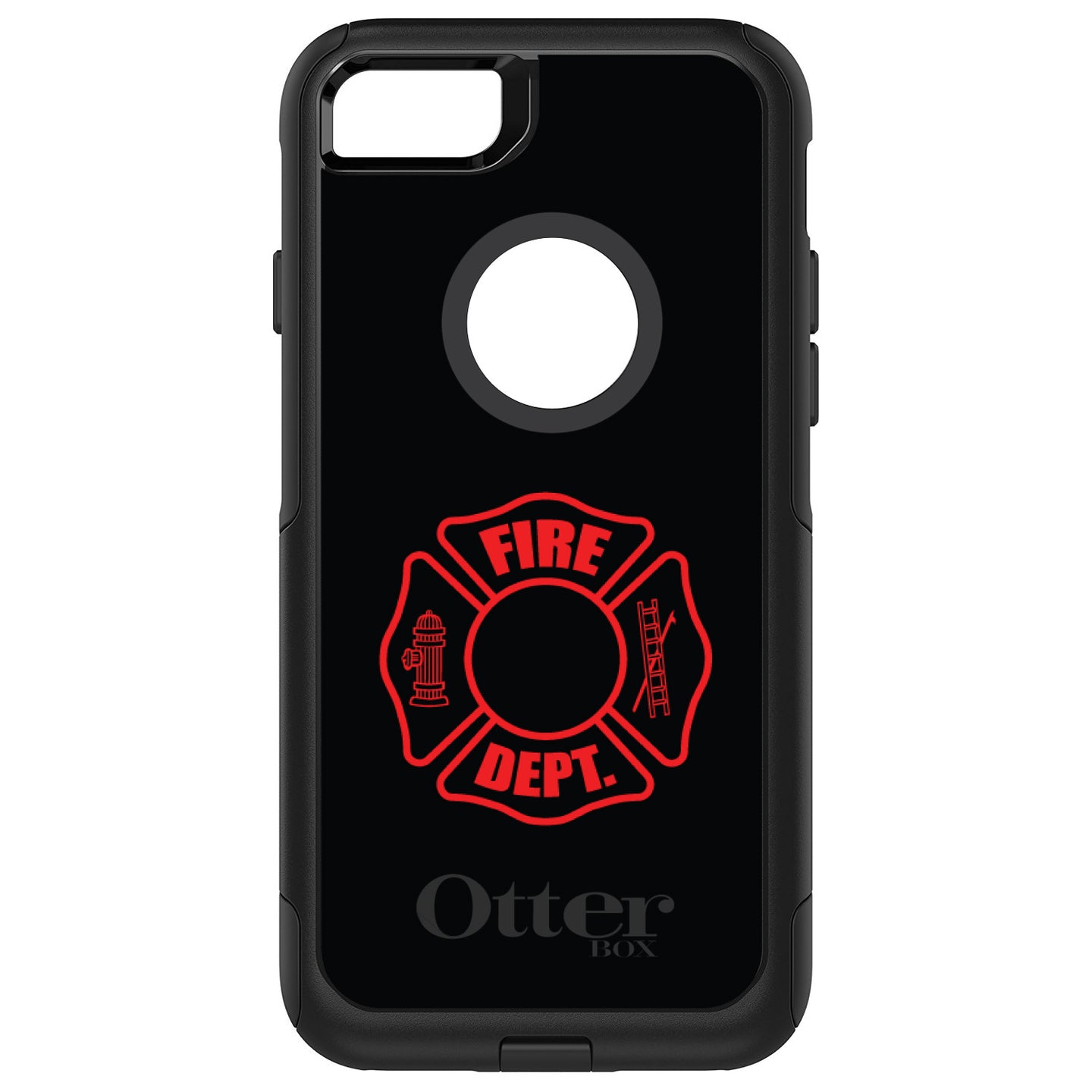 DistinctInk™ OtterBox Commuter Series Case for Apple iPhone or Samsung Galaxy - Red Fire Department