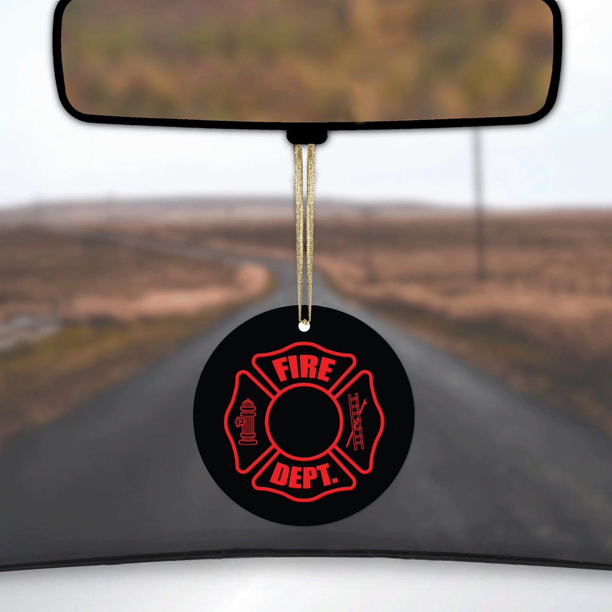 Red Fire Department Maltese Cross Ceramic Ornament, view 3
