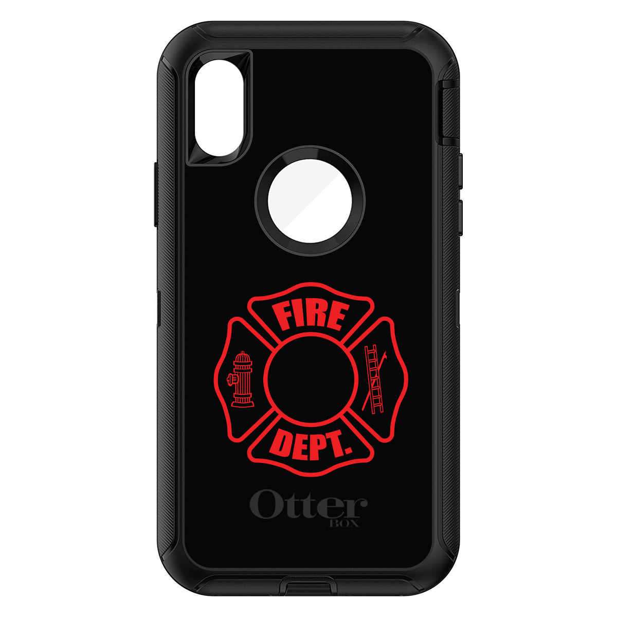 Red Fire Department OtterBox Defender Case for iPhone & Galaxy, view 3
