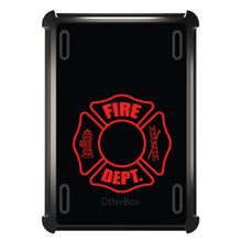 DistinctInk™ OtterBox Defender Series Case for Apple iPad / iPad Pro / iPad Air / iPad Mini - Red Fire Department