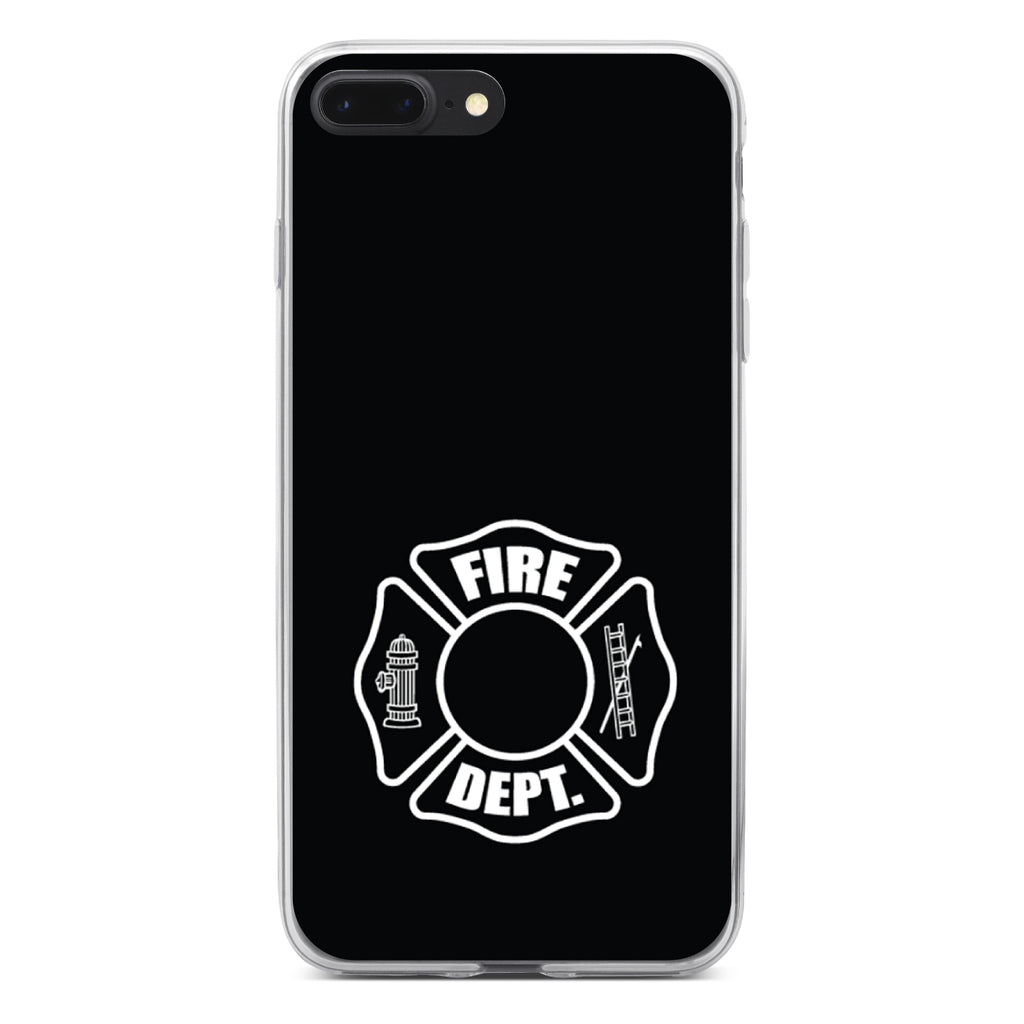 White Fire Department Maltese Cross Clear Shockproof iPhone Case, view 6