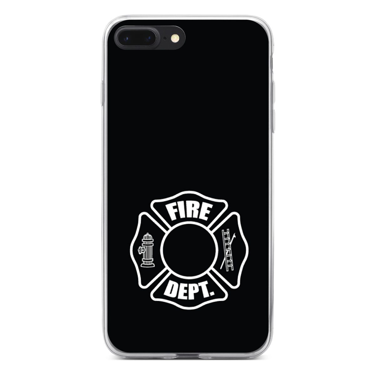 White Fire Department Maltese Cross Clear Shockproof iPhone Case, view 6