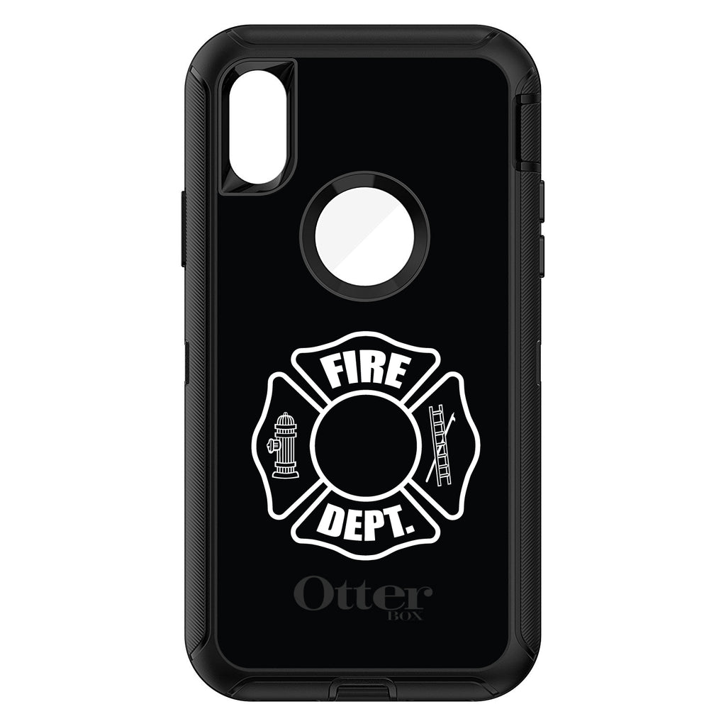 White Fire Department OtterBox Defender Case for iPhone & Galaxy, view 3