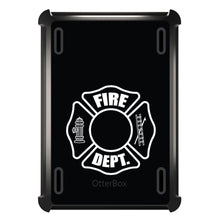 DistinctInk™ OtterBox Defender Series Case for Apple iPad / iPad Pro / iPad Air / iPad Mini - White Fire Department