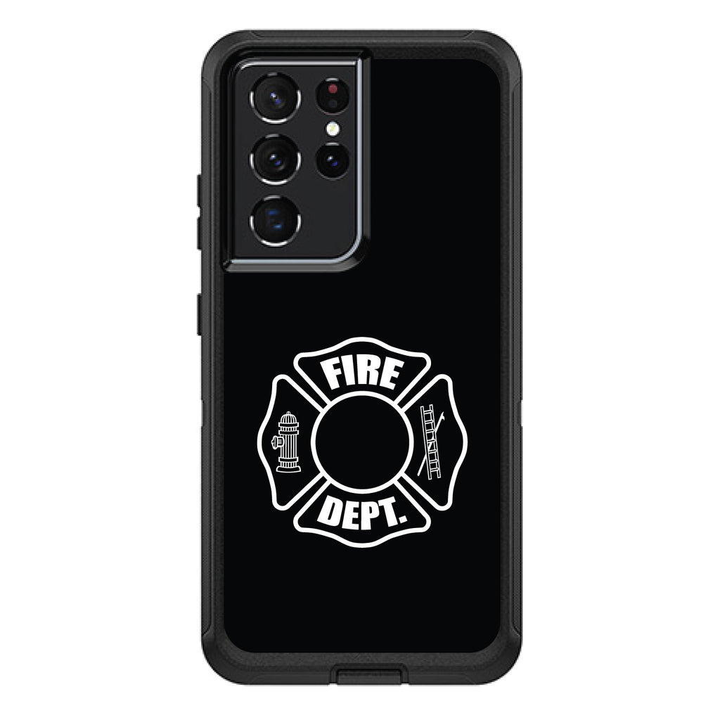 White Fire Department OtterBox Defender Case for iPhone & Galaxy, view 7